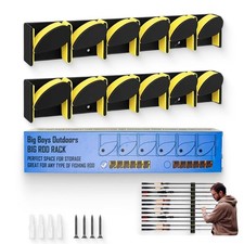 The Big Rod Rack 2 pack Vertical Fishing Rod Holder, Wall Mounted Fishing Rod...