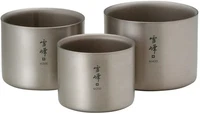 SNOW PEAK JAPAN TITANIUM DOUBLE WALL STACKING 3-MUG SET SEPPOU M (TW-136)