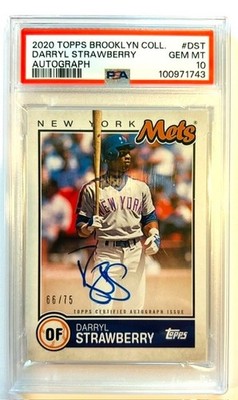 2020 Topps Brooklyn Collection Darryl Strawberry Auto /75 PSA 10 New York Mets