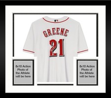 Framed Hunter Greene Cincinnati Reds Signed White Nike Replica Jersey