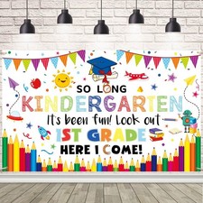 Kindergarten Graduate Banner So Long Kindergarten It's Been Fun Look Out Prescho