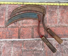 Lot of 2 True Temper Vintage Hand Sickles Scythes