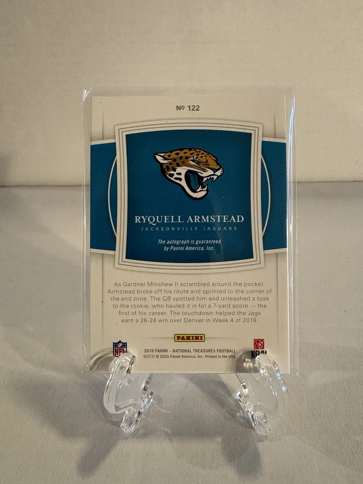 2019 Panini National Treasures - RC Auto Ryquell Armstead #122 Gold SP /49 (Z) - Image 2 of 2
