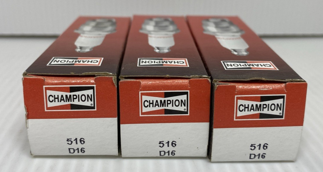 Lot of 3 Champion Copper Plus Spark Plugs 516 D16