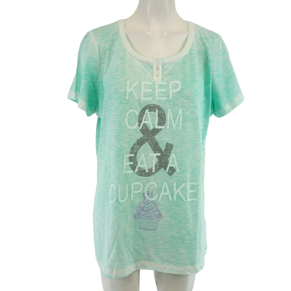 Shirt Lola by Little West 8 grün Damen Oberteil Keep Calm Sommer 44 XXL Np45 Neu - Bild 1 von 4