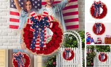 13inch Honor Hero Patriotic Wreath Red, White, Blue Memorial Day Wreath -