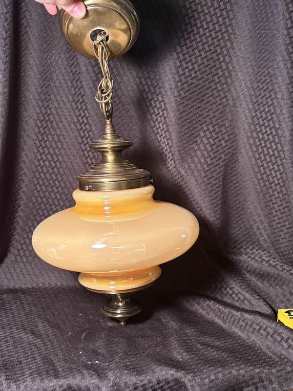 VTG MCM Honeysuckle Hanging Light Fixture 17”HX 13”w Beautiful *read*