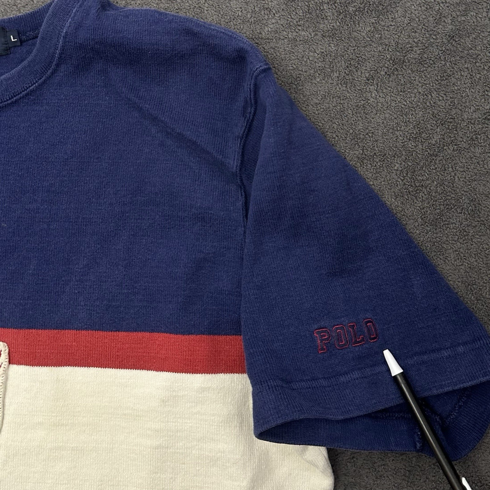 Vintage Super  Rare 90s Polo Ralph Lauren P Wing T-shirt. Size Large USA Made thumbnail 2