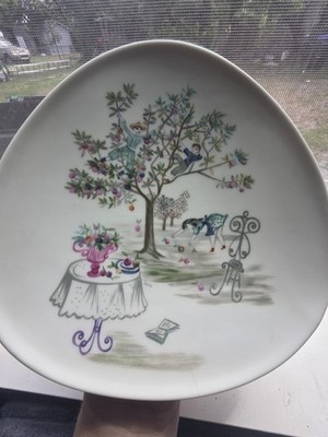 Set Of 2 Rosenthal Porcelain Decorative Plates, Germany, White/Multicolor B23d