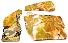 3 Large Old Stock CA Brecciated Agate Total 1 lb 3 Oz Estate 1st 2 pic wet #3522