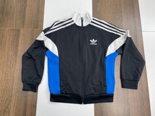 Adidas Youth Teens Size XS Black Track Jacket Full Zip Windbreaker Lightweight