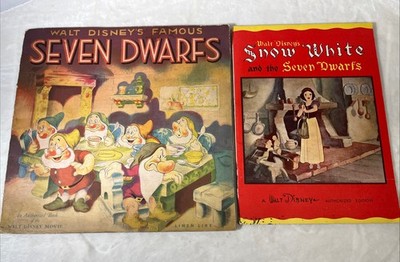 WALT DISNEY'S SNOW WHITE AND THE SEVEN DWARFS 1938 Authorized Book Lot Of 2