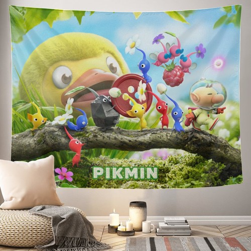 Pikmin Wandteppich Wandbehang für Schlafzimmer Wanddeko Geburtstag Geschenk für Kinder - Bild 6 von 9