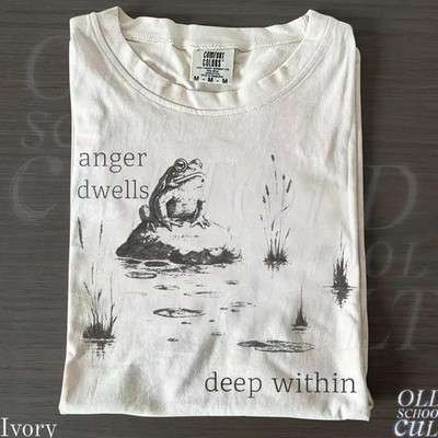Frog Graphic T-Shirt, Anger Dwells Deep Within Meme Tee, Comfort Colors 