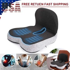 Memory Foam Seat Cushion w/Lumbar Support Pillow for Back  Sciatica Pain Relief