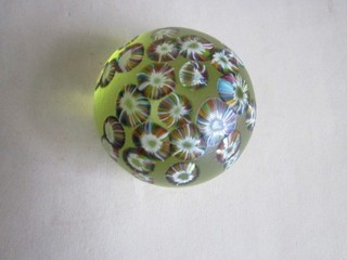 A RARE ISLE OF WIGHT GLASS MILLEFIRICO PAPERWEIGHT