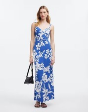 Madewell Tank Midi Dress in Exploded Blue Floral Women's Size 16 New With Tags!