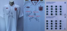 2012-13 Official England Home Shirt Multi Signed inc. COA & Map (31439)