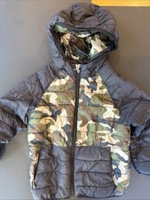 Zara Boys Camo Puffer Jacket Size 6 Camouflage And Black Warm Coat Winter Kids