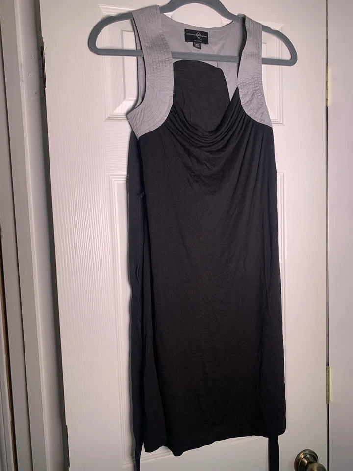 ALEXANDER McQUEEN FOR TARGET 迷你连衣裙 XS 黑色灰色无袖 — 第 3/4 张图片