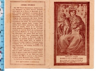 Santino Holy Card Maria SS. della Sacra Lettera Montorio Romano (Roma)