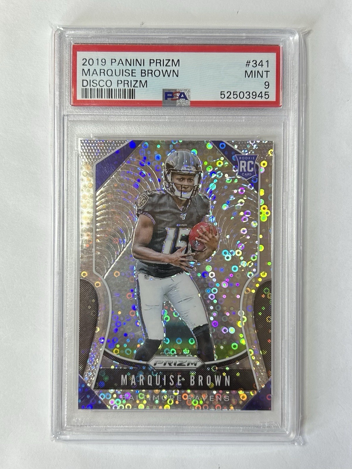 2019 Panini Prizm - Disco Prizm - #341 - Marquise Brown - PSA 9