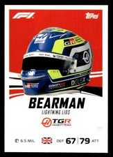 2026 Topps Turbo Attax F1 69 Oliver Bearman Card Tgr Haas F1 Team