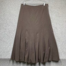 Marks & Spencer Woman Maxi Skirt Flared Lined Taupe Panelled Women’s Size Uk14