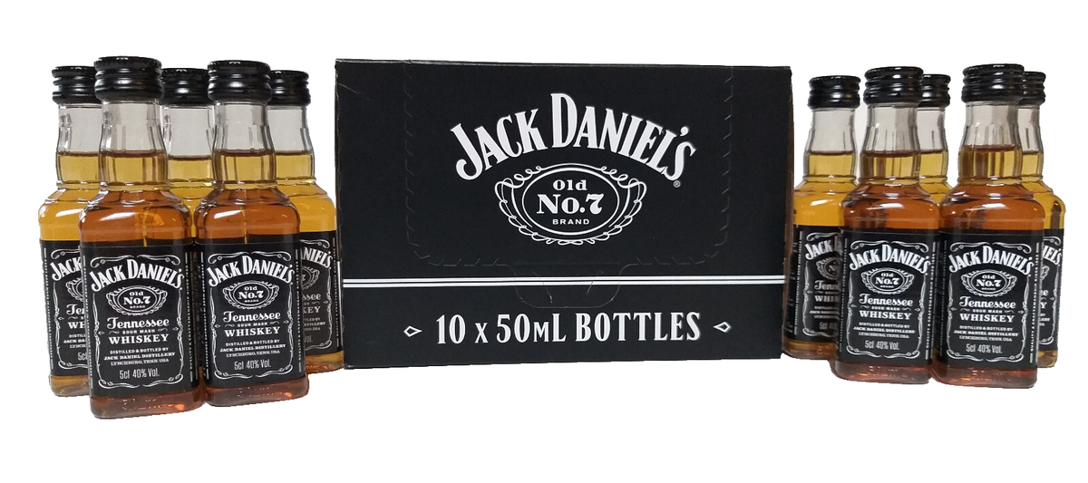 10 PET Flaschen 0,05 l Jack Daniels Old Tennessee Whiskey