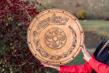 Tunable Shaman Drums"Dacian Wolf DRACO", Vegan Hand Drum 20'', Deep Bass Sound