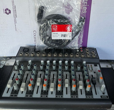Behringer Xenyx 1002b 10-Input Mixer mit & Strom + 5m XLR + 3m Stecker Mikrofonkabel