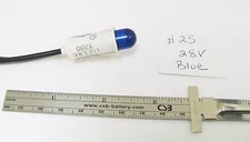 Leecraft 28V 40mA Blue Incandescent Snapfit Indicator 6" wire Leads 1/2" Round