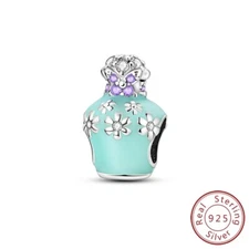 MULA S925 Sterling Silver Charm CZ Butterfly Perfume Bottle For Women Bracelet