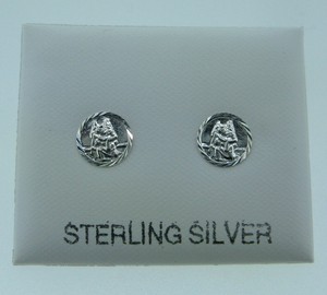 Sterling Silver St Christopher Flat Stud Earrings Ebay Image Is Loading Sterling Silver St Christopher Flat Stud Earrings