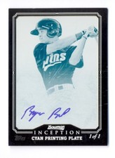 BYRON BUXTON 2013 BOWMAN INCEPTION AUTO AUTOGRAPH PLATE RC TRUE #1/1 TWINS