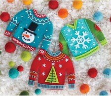 Dimensions 72-08289 Felt Applique Christmas Sweater Ornament 3PC Craft Kit
