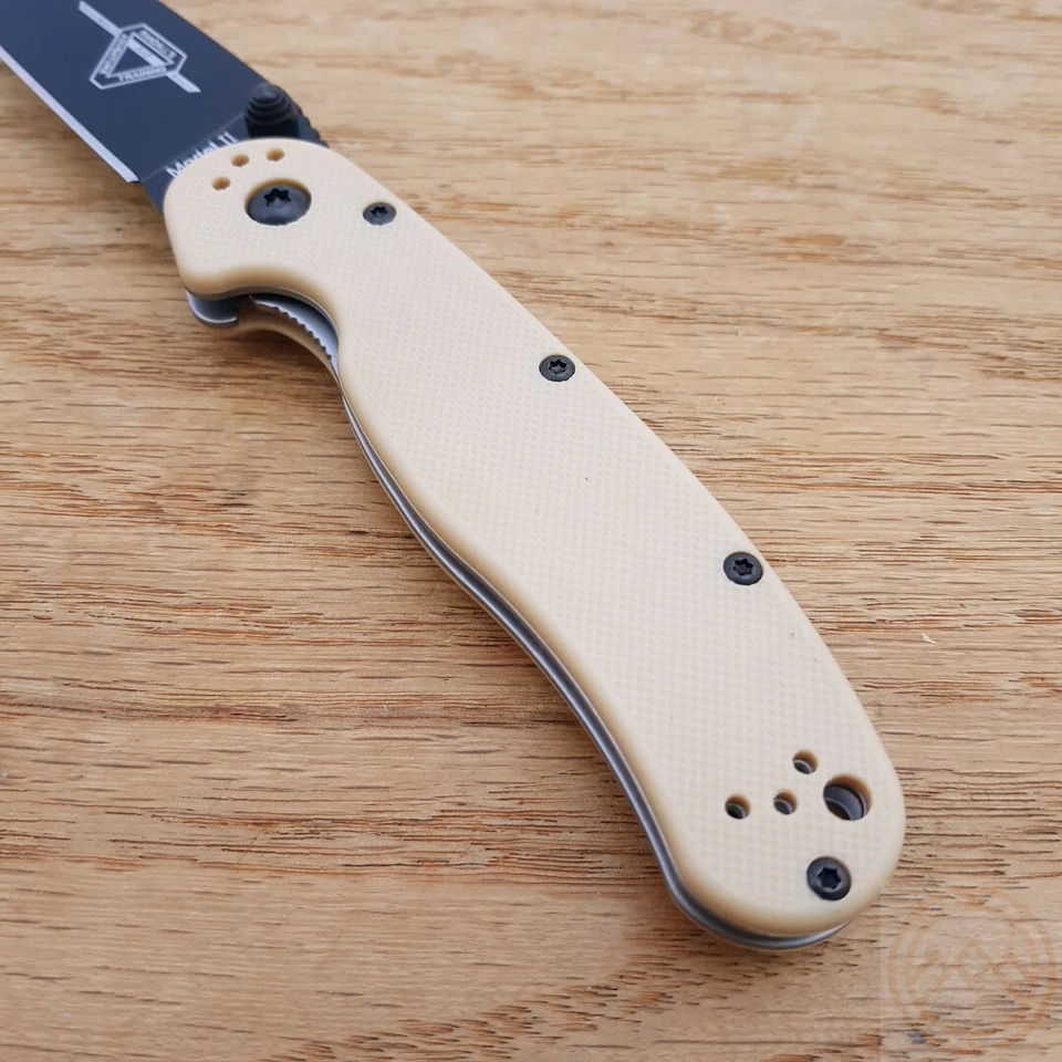 Ontario RAT II Folding Knife 3" Black Finish D2 Tool Steel Drop Blade G10 Handle - Image 3 of 4