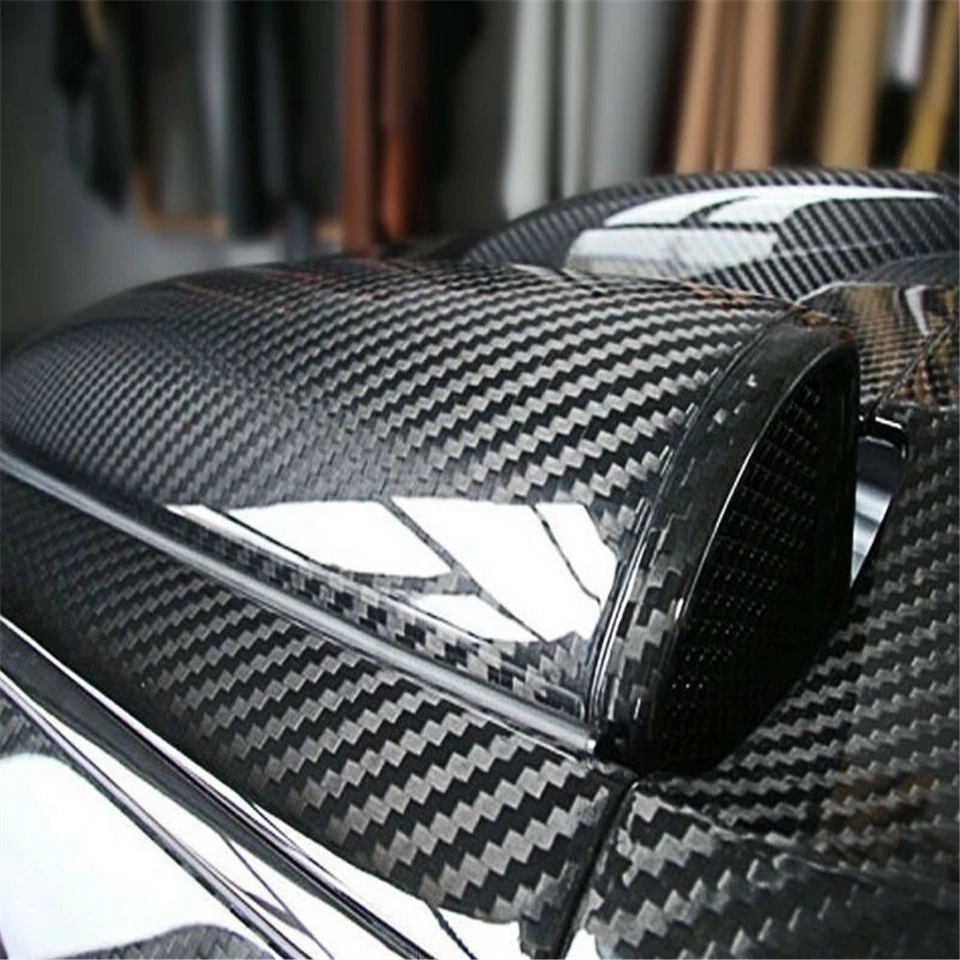 7D Glossy Carbon Fiber Vinyl Film Car Interior Wrap Stickers Auto Accessories - Image 2 of 4
