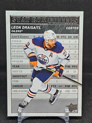 2023-24 Upper Deck Series 1 Stat Box Fillers Leon Draisaitl #SB-11 Edmonton