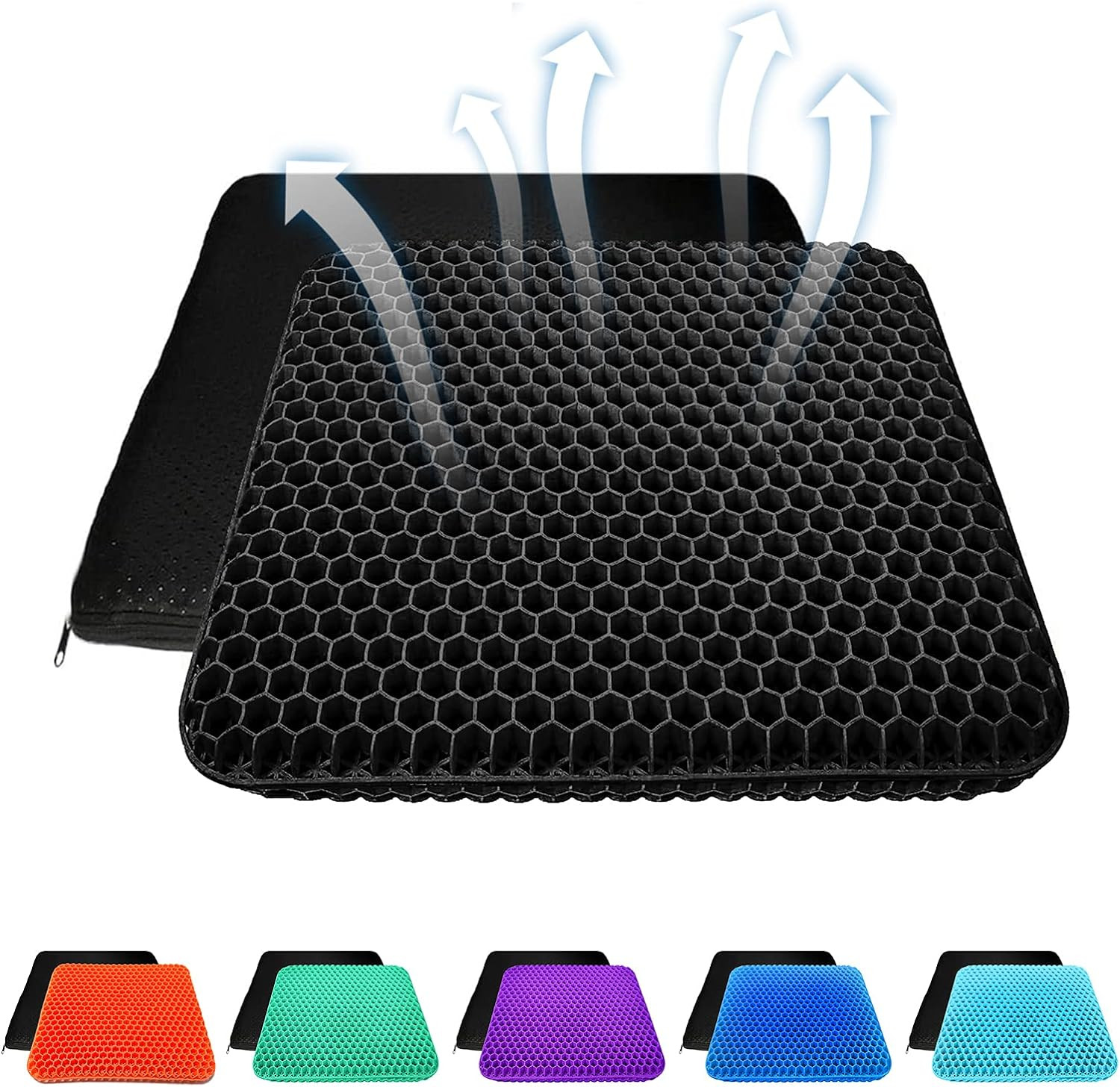 Coussin en gel soulagement coccyx et sciatique pour adulte sur chaise ergonomique