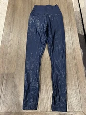 Mens jock Shiny Sparkly Blue Spandex Tights Compression Pants XS