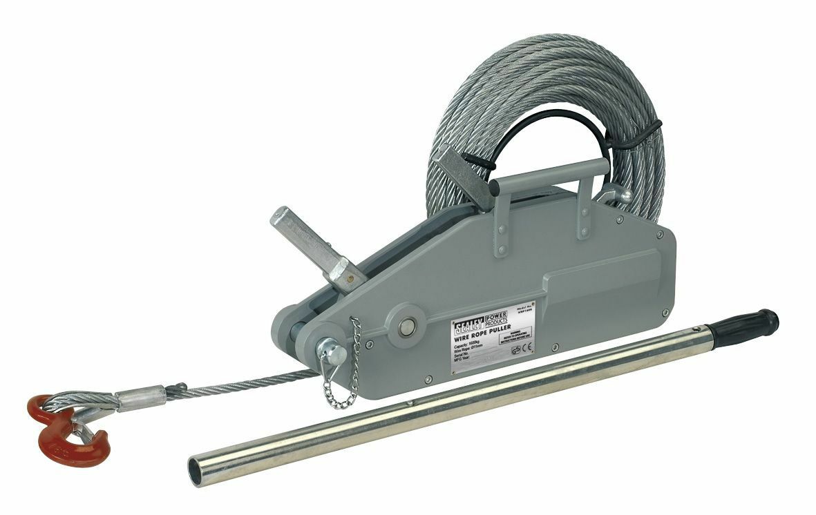 Sealey WRP1600 Wire Rope Puller 1600kg Max Line Force