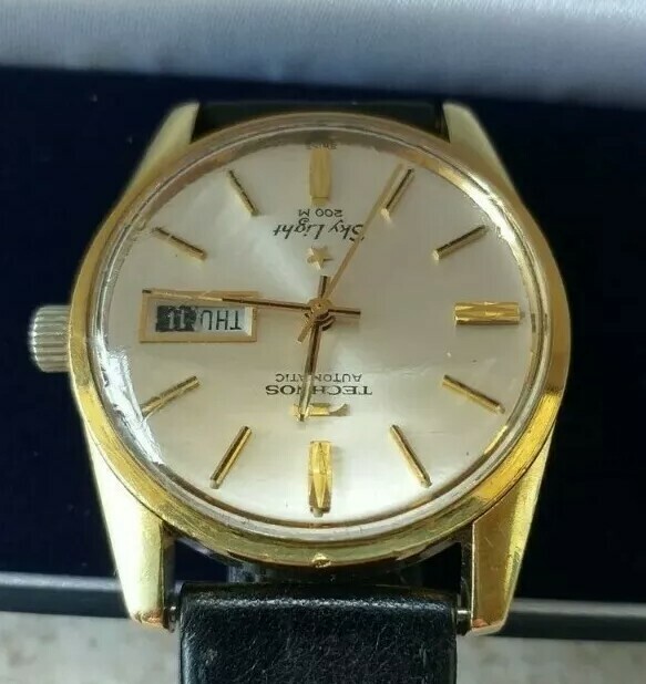 VINTAGE MENS TECHNOS SKYLIGHT WATCH AUTOMATIC DAY&DATE WATCH BOX