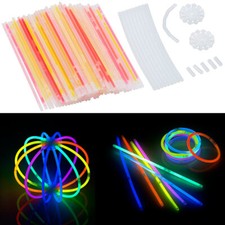 PEARL 100 Knicklichter in 6 Neon-Leuchtfarben, mit Steckverbindern, 20 cm