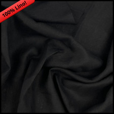 TESSUTO 100% PURO LINO PER TENDE ABBIGLIAMENTO PATCHWORK SCAMPOLI AL METRO NERO