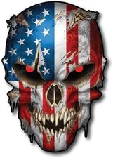 American Flag Skull Decal Sticker Car Truck Window Bumper Vinyl First Responder
