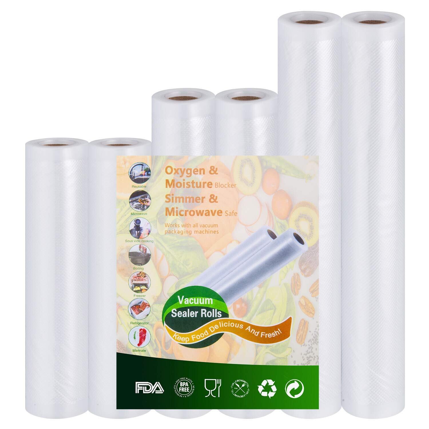 Vacuum-Sealer Rolls Food-Storage Bags for Food - 2 rolls 6