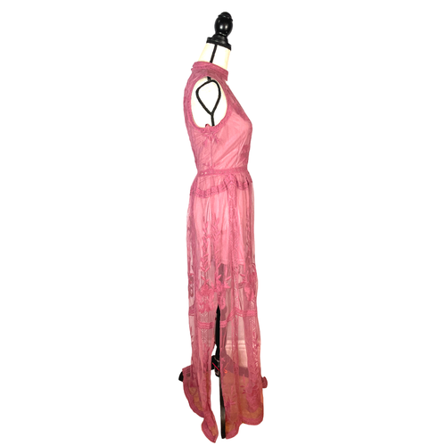Fashion Nova Set The Date Lace Dress - Rose Size: S - Picture 7 of 9