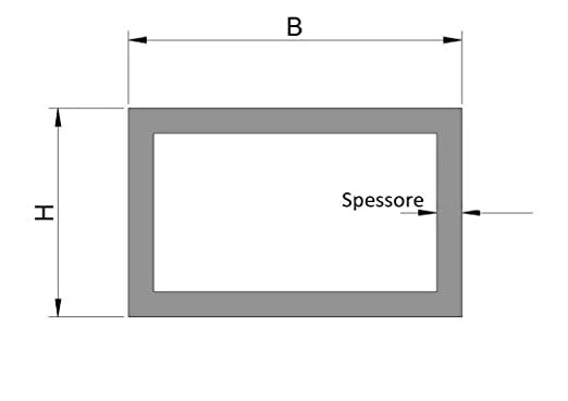 TUBOLARE BARRA RETTANGOLARE SCATOLARE TUBO FERRO ACCIAIO DA 3 E 6 METRI - Immagine 2 di 4