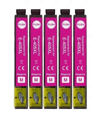   5 Druckerpatronen kompatibel mit Epson 405 XL magenta für Pro WF-3820 WF-3825
